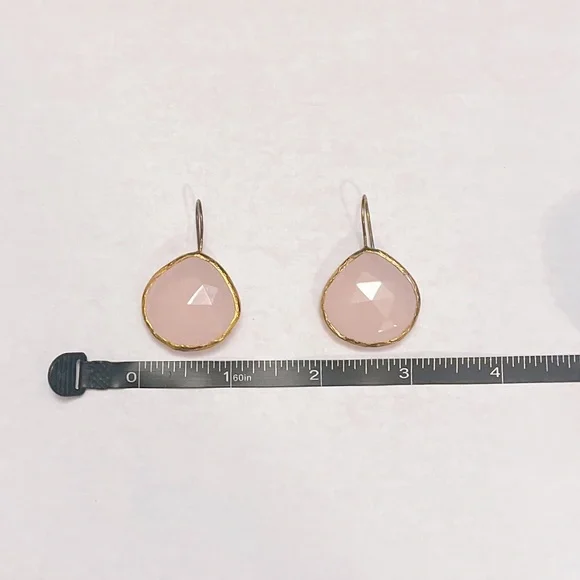 Rose Quartz Pink Earrings - Picture 4 of 7
